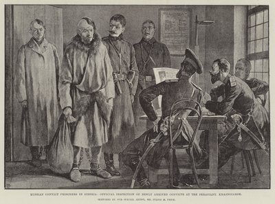 Russian Convict Prisoners in Siberia, Official Inspection of Newly Arrived Convicts at the Perasilny, Krasnoiarsk by Julius Mandes Price